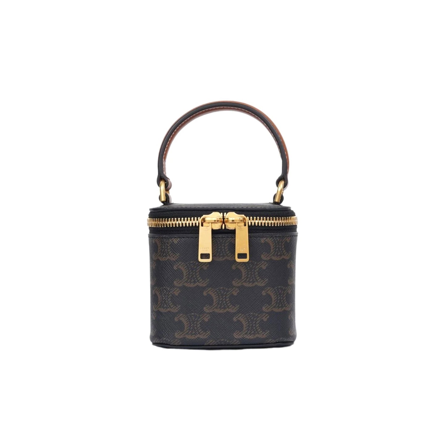 Ce**e mini vanity case in triomphe canvas and calfskin 100766 (9.5*9*9cm)