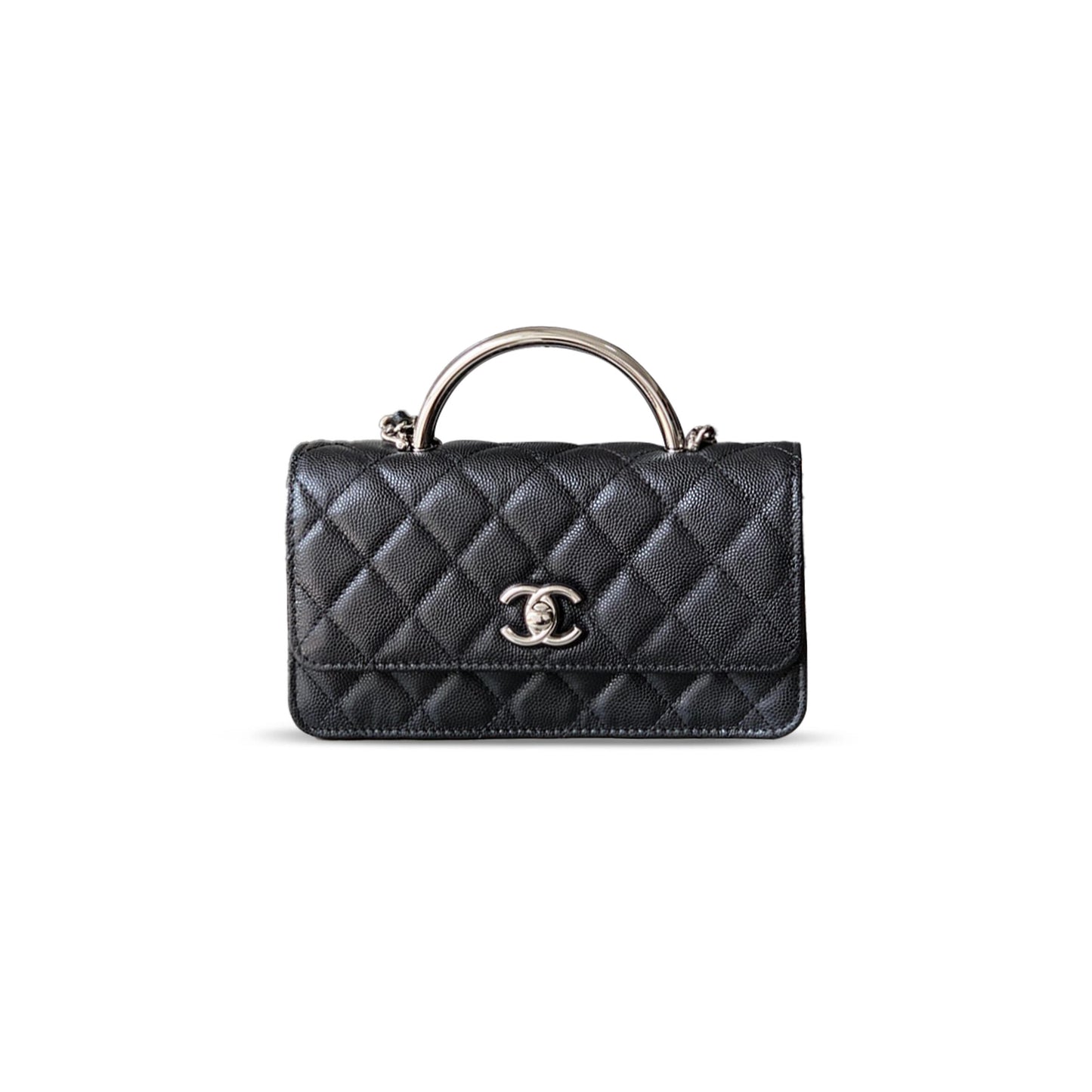 Ch*el mini wallet on chain flap 372912 (18.5*11*6cm)