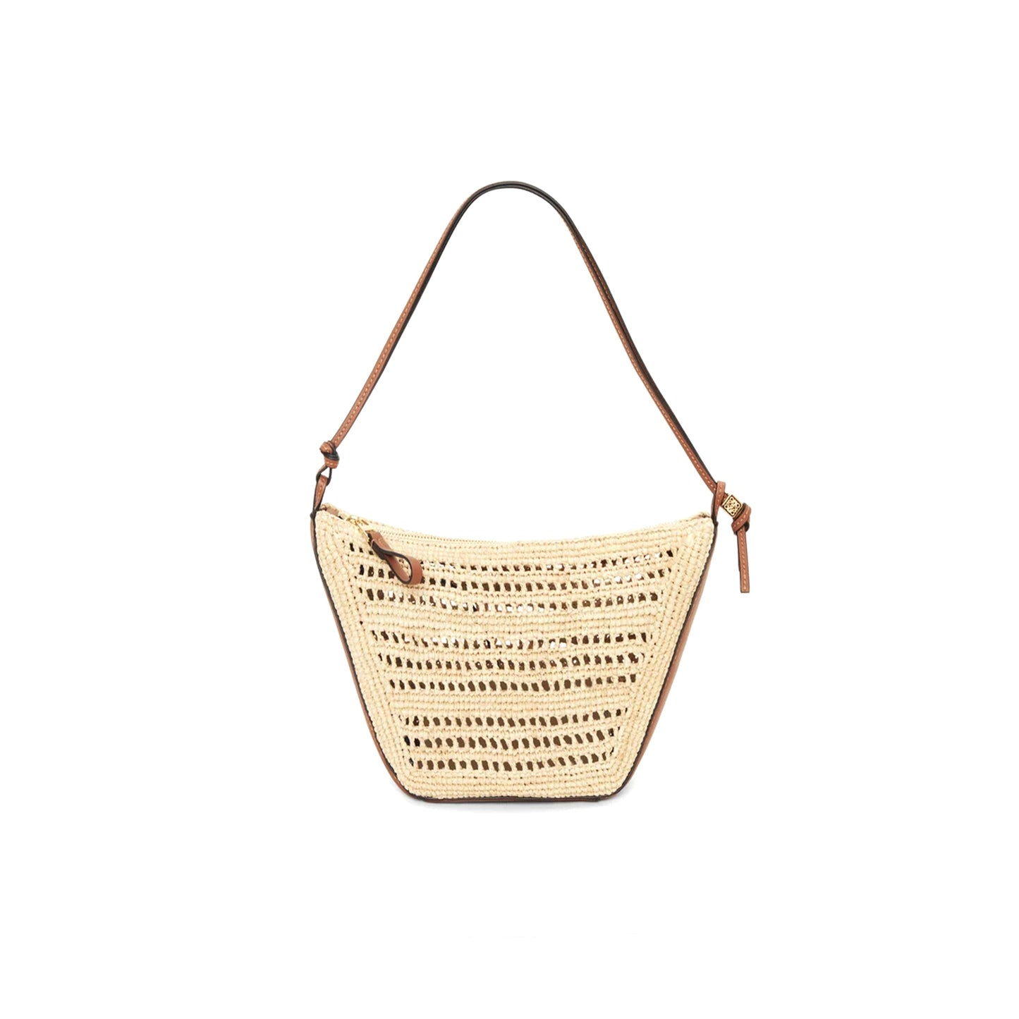L0ew* mini hammock hobo in raffia and calfskin a538g13x09-658 (28*17*9.5cm)