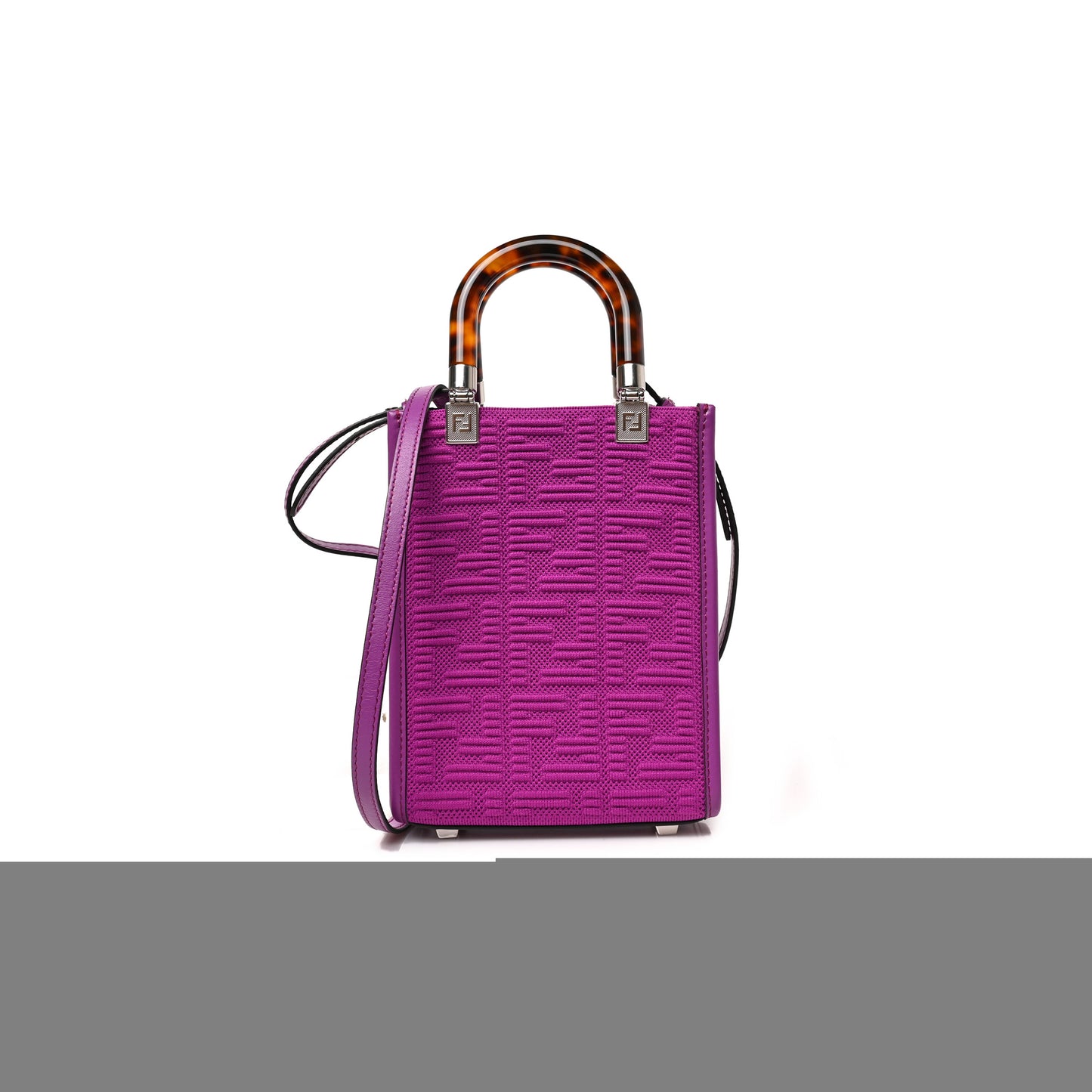 F**di technical fabric vitello ceylon plexiglass ff mini F**di sunshine shopper tote bouganville (18*13*6cm)
