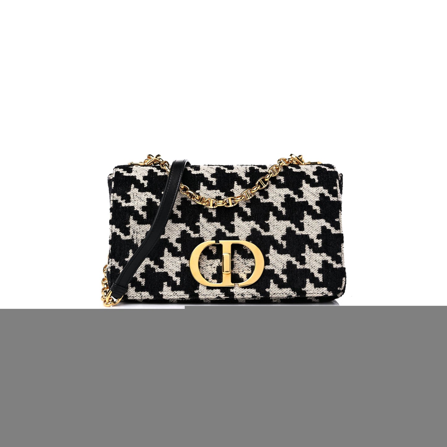 D*or technical canvas macro houndstooth medium caro bag black white (25*15*8.9cm)