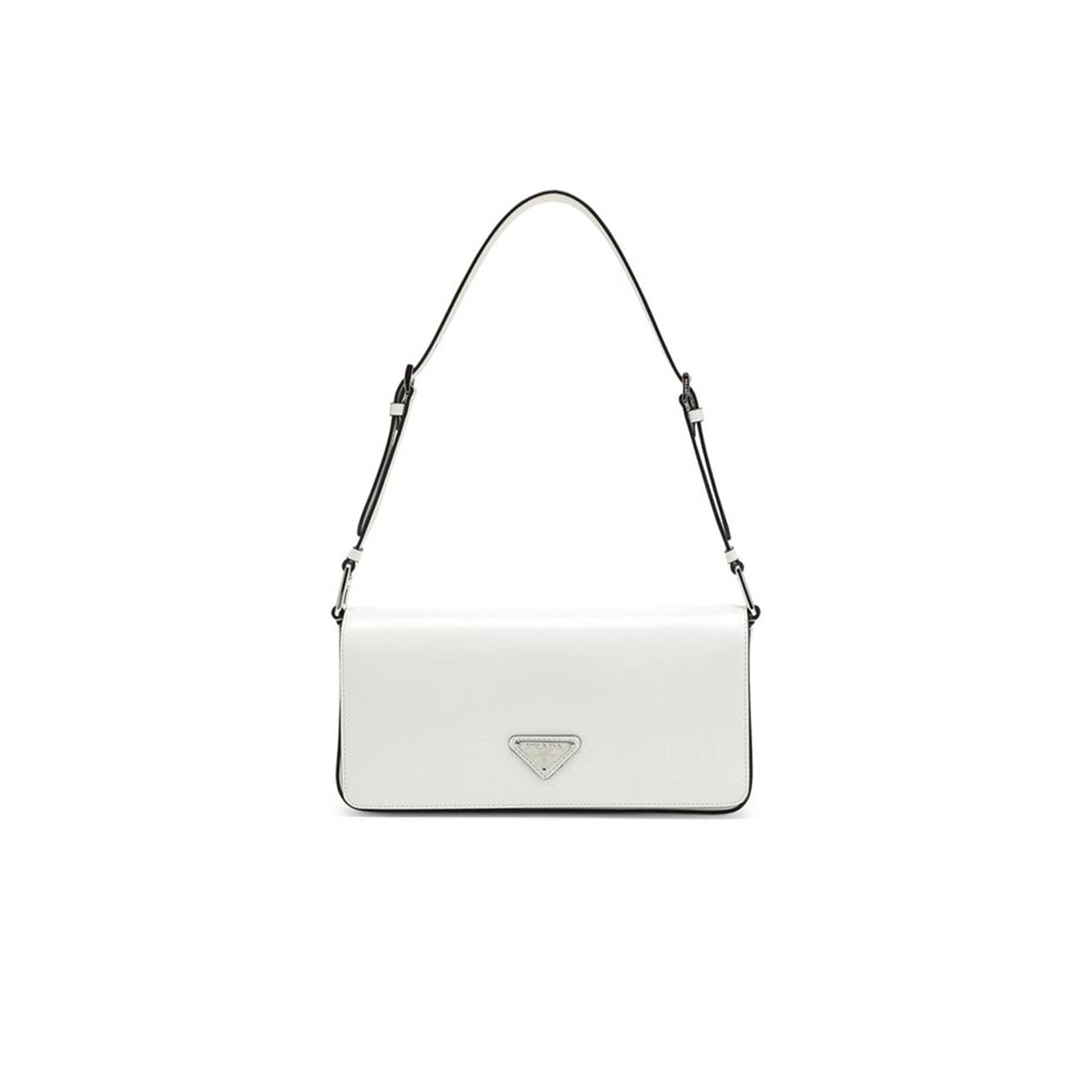 Pra*a femme bag in white leather 1bd323 (26*12*4.8cm)