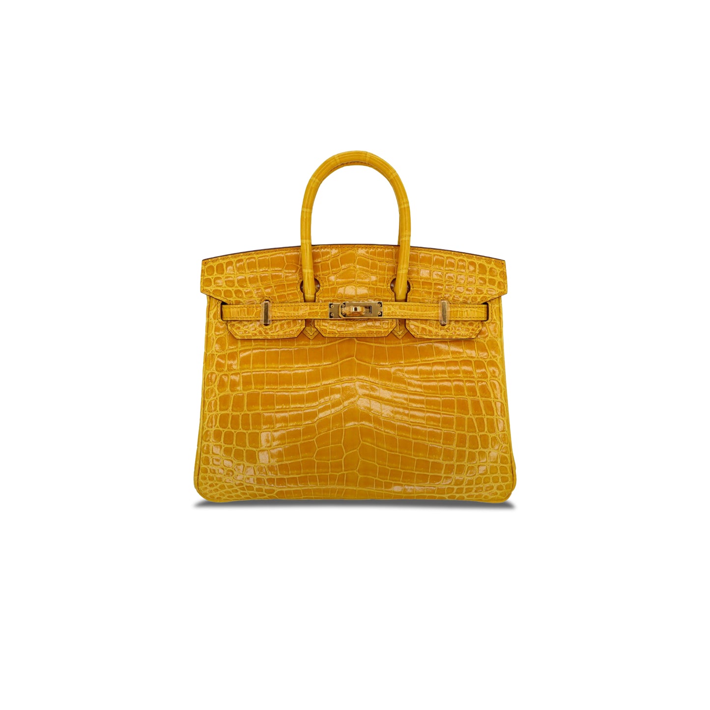 H**mes master birkin 25 crocodile leather yellow gold buckle h041354ck09 (25*20*13cm)