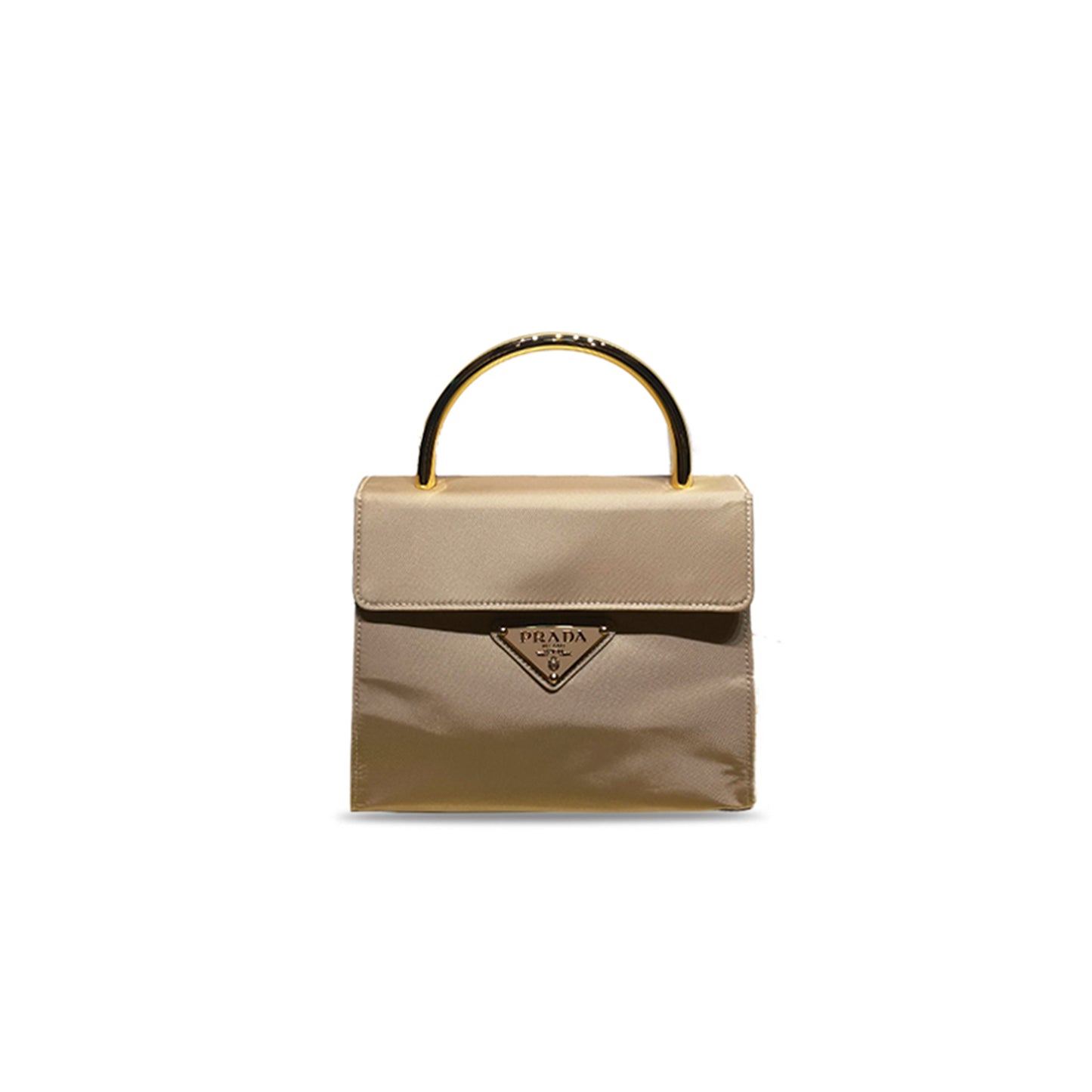 Pra*a vintage nylon & gold top handle bag 1bh608 (21*17*12cm)