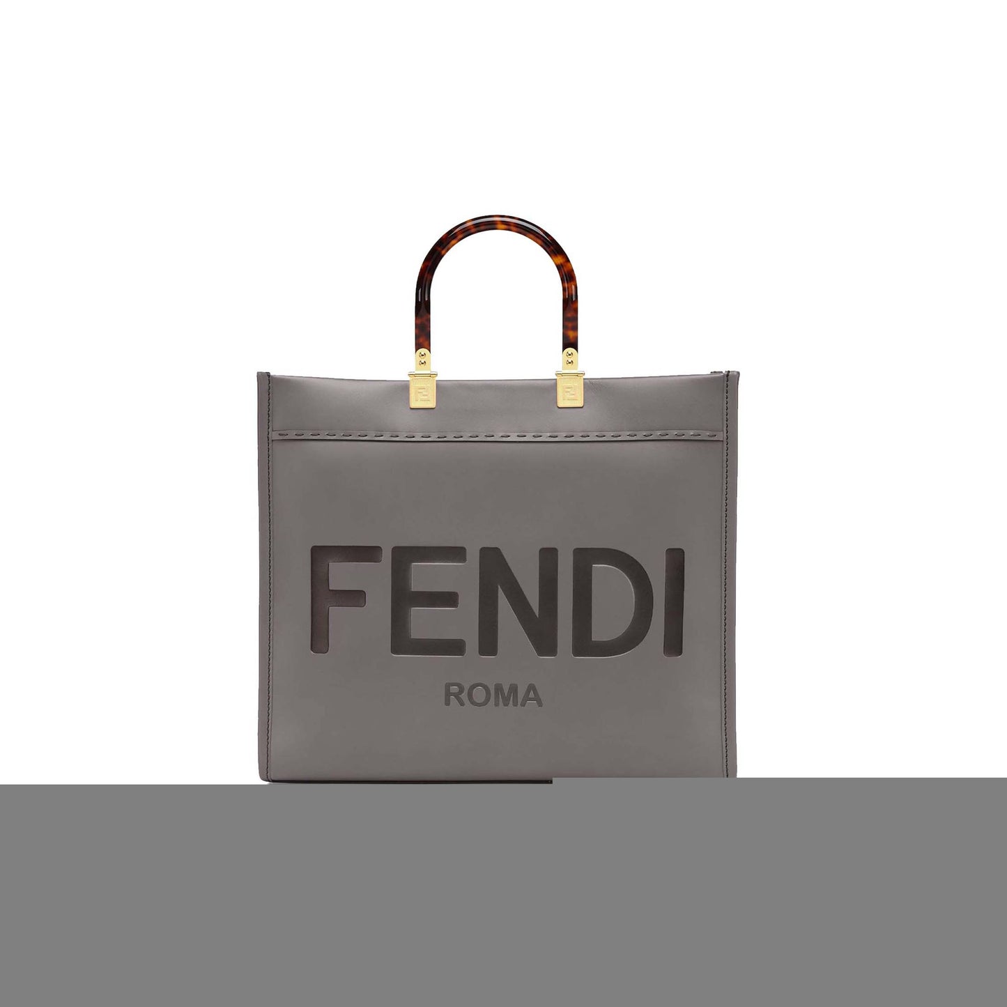 F**di sunshine medium - gray leather shopperi 8bh386abvlf1bzc (35*31*17cm)