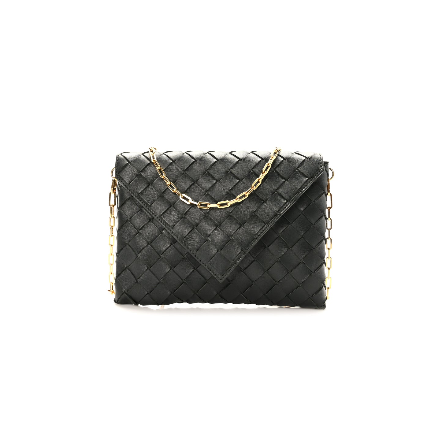 bo*te*ga Ve*ne*ta nappa intrecciato envelope pouch black (20*15cm)