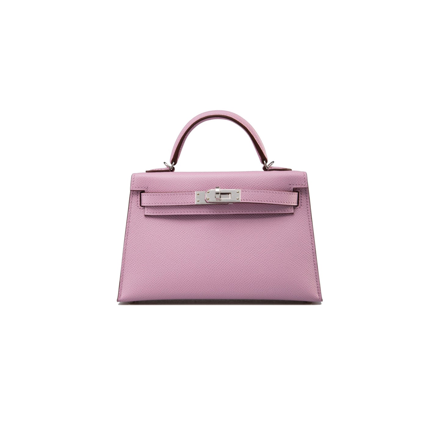 H**mes mini kelly ii epsom lilac silver buckle (19*12*5.5cm)