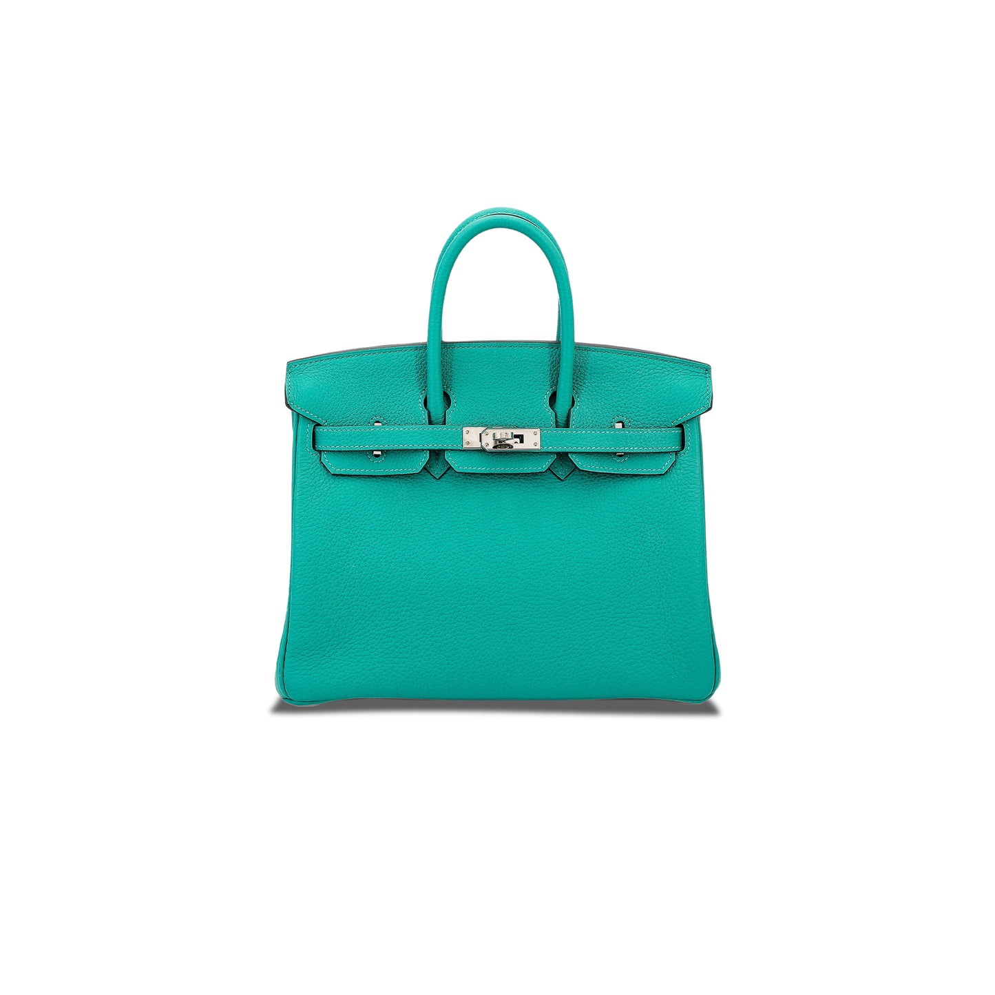 H**mes birkin 25 togo leather peacock blue silver buckle 1720000492 (25*20*13cm)