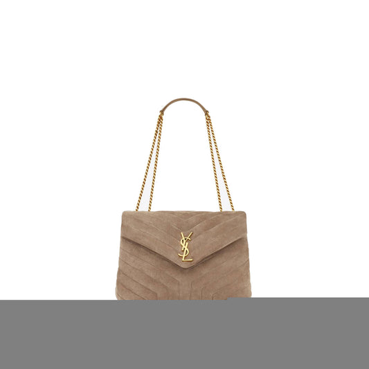 Y*L loulou medium chain bag in quilted suede 5749461u8612346 (32*22*12cm)
