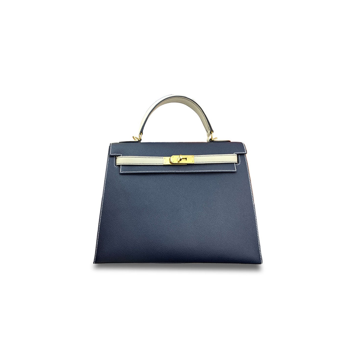 H**mes kelly 32 epsom midnight blue milkshake platinum buckle (32*23*10.5cm)
