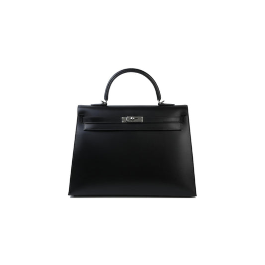 H**mes EDITION SO BLACK BOX KELLY 35 HANDBAG BLACK (35*25*12cm)