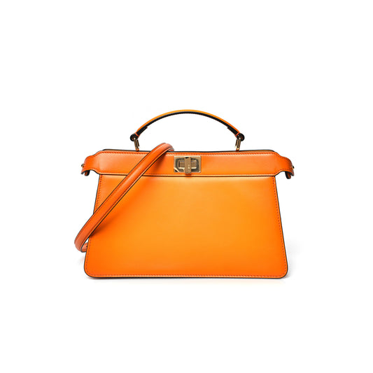 F**di vitello king tamponato medium peekaboo i see u east west satchel clementine 8bn323af2hf1dzh (29*18.5*12cm)