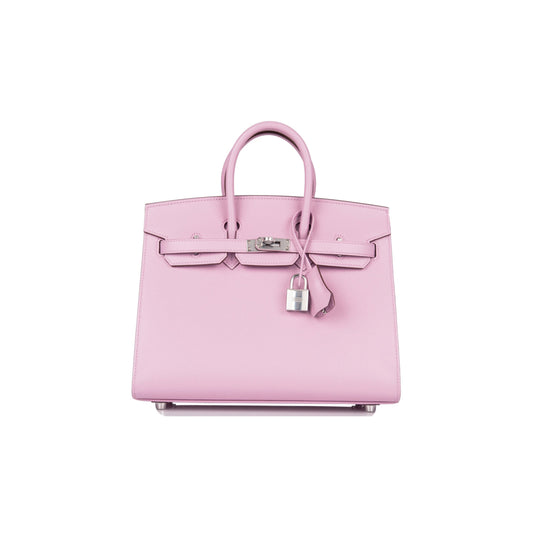 H**mes birkin sellier 25 mauve sylvestre epsom palladium hardware handmade (25cm)