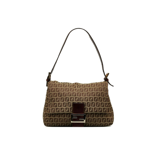 F**di zuchinno canvas and leather ff zip shoulder 890tyhttnioi66ce (33*19*8cm)