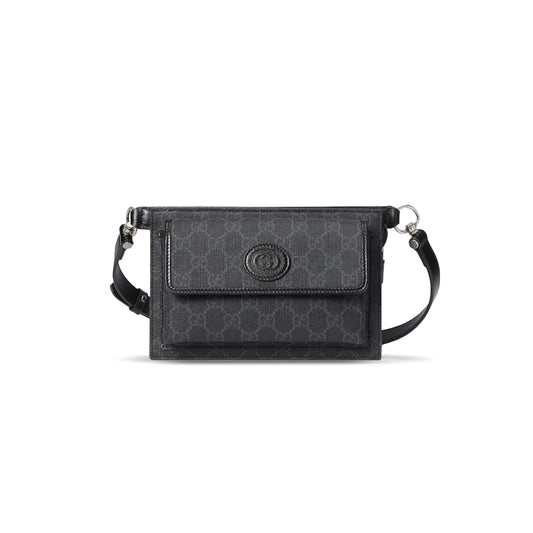G*u*i gg canvas with leather sling bags one shoulder 746300 (18*13*5cm)