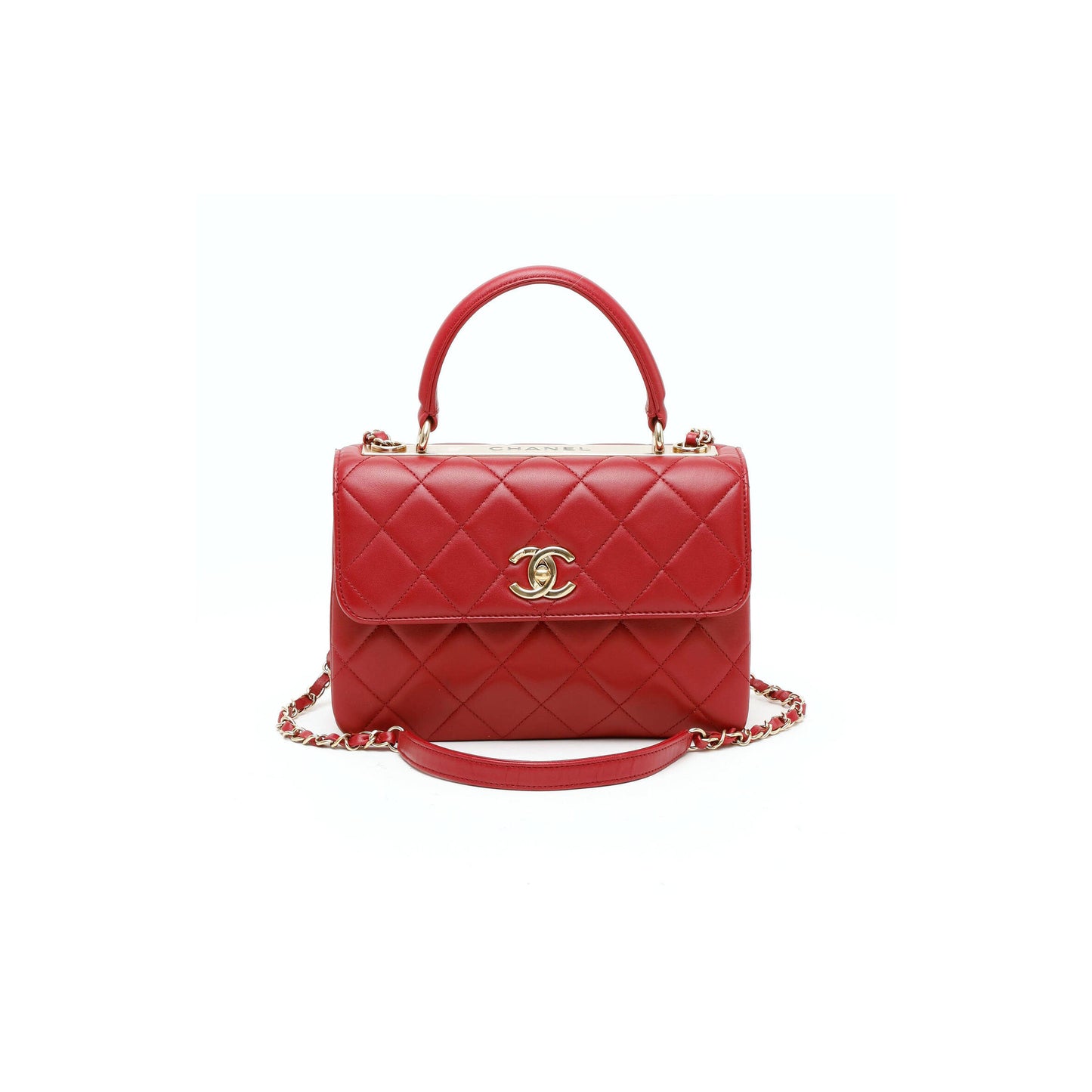 Ch**el trendy medium top handle bag as92236 (25*17*7cm)