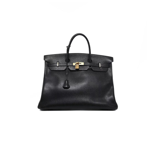 H**mes birkin 40 togo leather black gold buckle ws3148 (40*30*21cm)