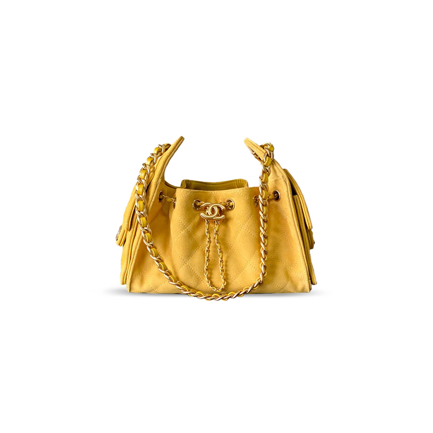 Ch*el 25 mini hobo bag suede and calfskin as5631 (22*20*12.5cm)