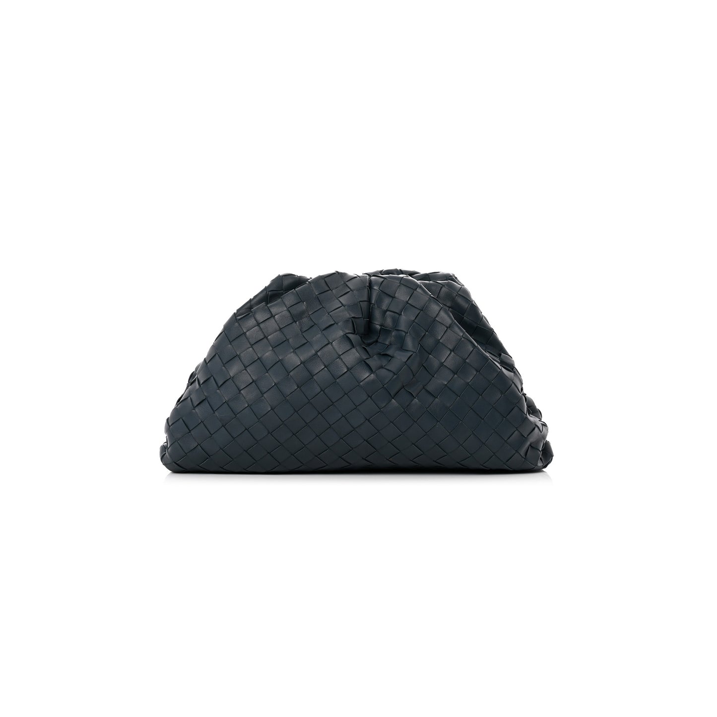 bo*te*ga Ve*ne*ta nappa maxi intrecciato the pouch oversized clutch deep blue 1313552 (37*22*8)