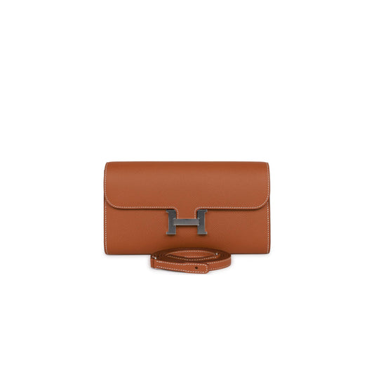 H**mes constance wallet to go gold epsom palladium hardware (22*11cm)