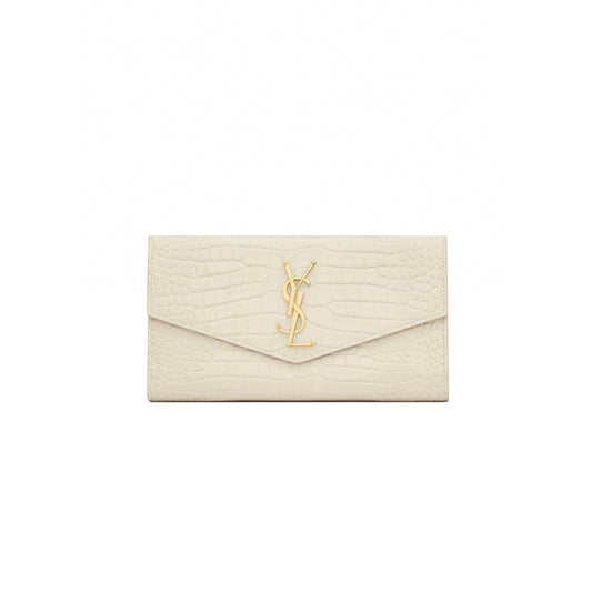 Y*L uptown pouch in crocodile-embossed shiny leather 582124dnd1j9207 (21.5*12*2.5cm)