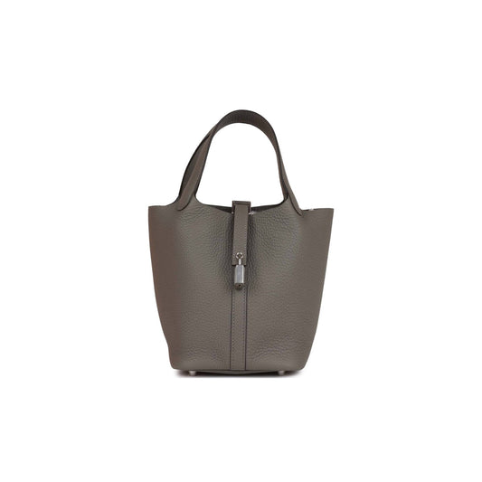 H**mes picotin lock 18 gris meyer clemence palladium hardware (18*13*18cm)