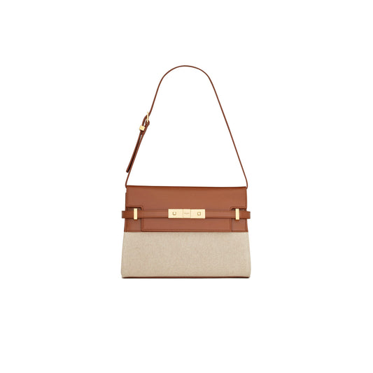 Y*L manhattan small in leather and canvas shoulder bag 675626545854102 (24*17.5*6cm)