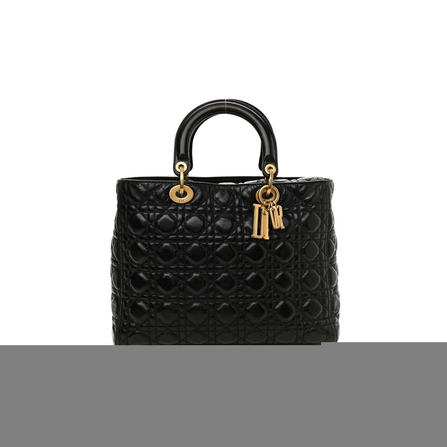 D*or crinkled patent cannage large lady D*or black (32*24*12.7cm)