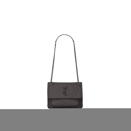 Y*L niki baby chain bag in crinkled vintage leather 6331600en041112 (21*16*7.5cm)