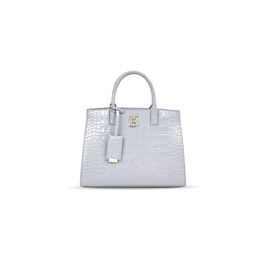 Bv*b*rry crocodile embossed calfskin mini frances tote 80582840 (27*20*11cm)