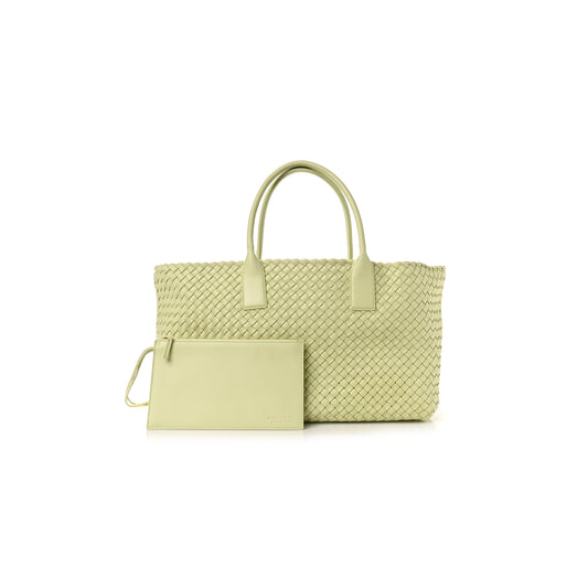 bo*te*ga Ve*ne*ta lambskin intreccio medium cabat lemon washed (41*25*17cm)