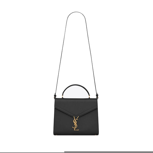 Y*L cassandra medium top handle bag in grain de poudre embossed leather 623931bow0w1000 (24.5*20*11.5cm)