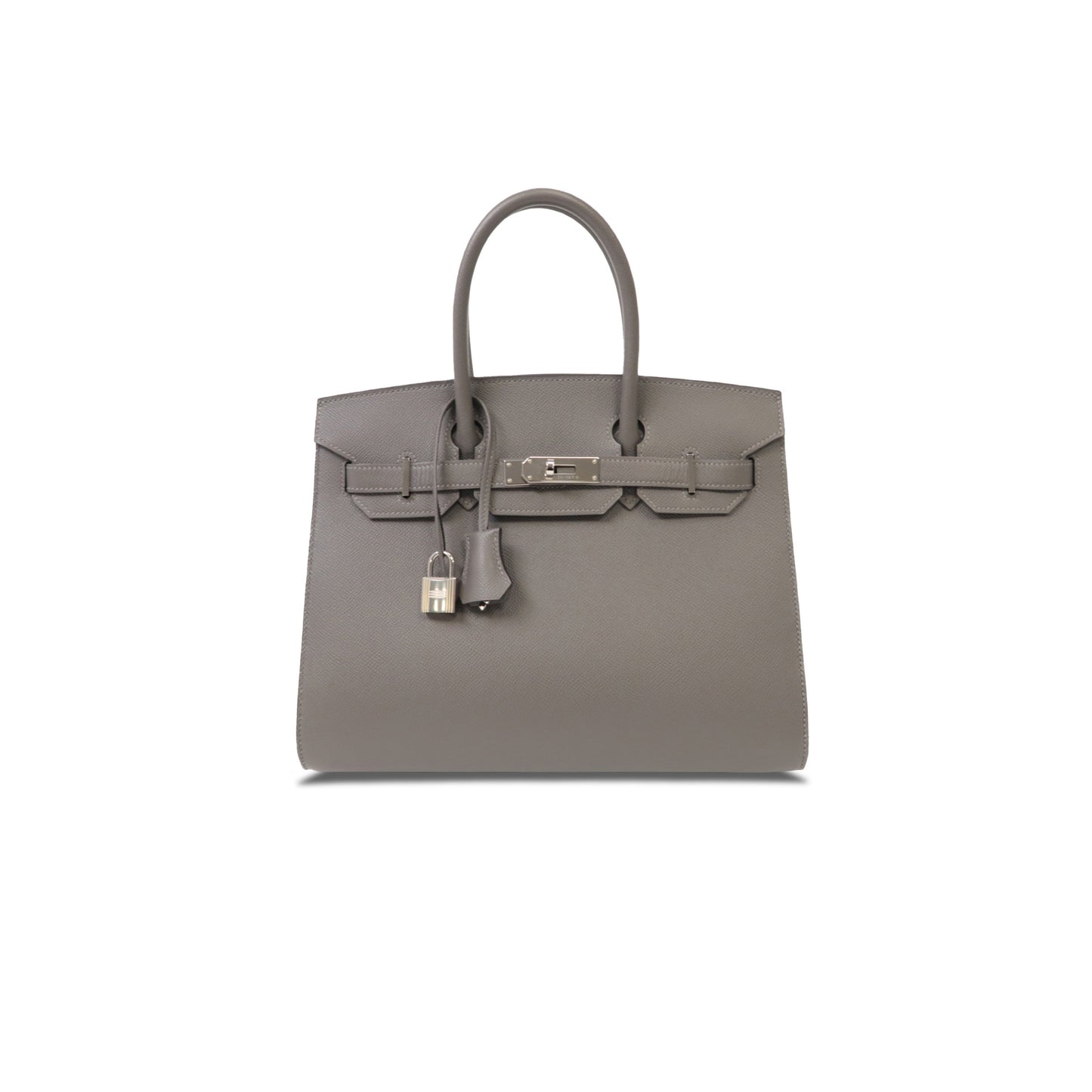 H**mes master birkin 30 epsom leather pewter grey silver buckle handbag 2160900355773 (30*23*15cm)