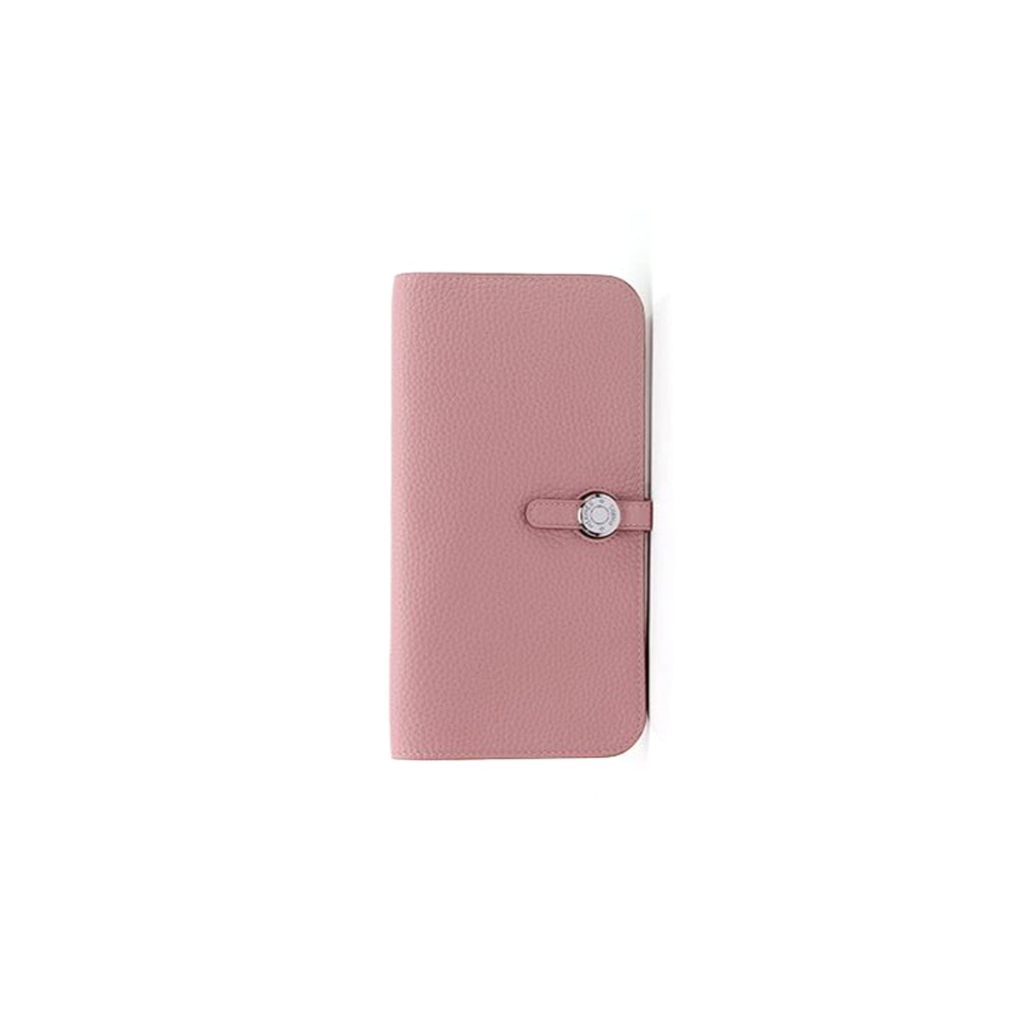 H**mes dogon long wallet rose clemence with silver hardware (20*12cm)