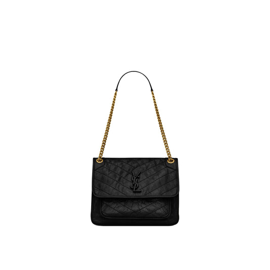 Y*L niki medium chain bag in crinkled vintage leather 6331580en071000 (28*20*8.5cm)