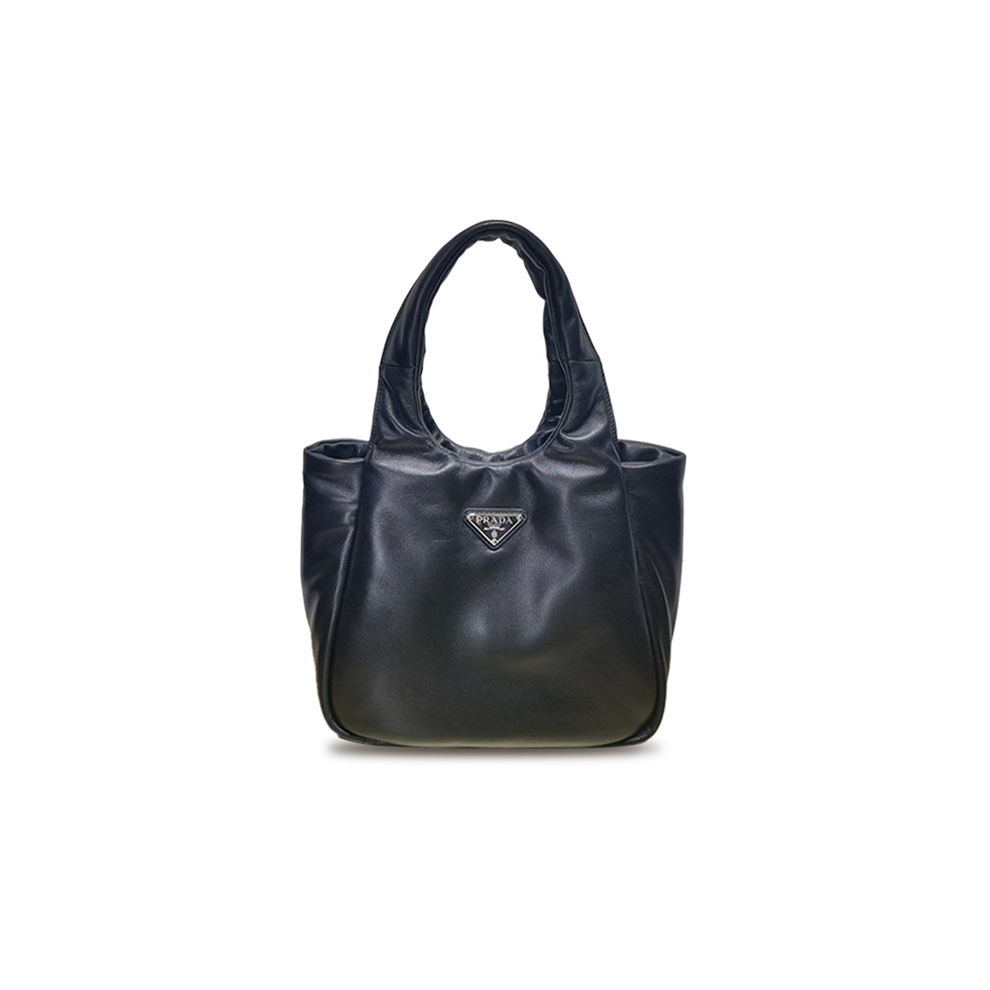 Pra*a nappa padded large double handle shoulder bag black 1bg413 (30*26*17cm)