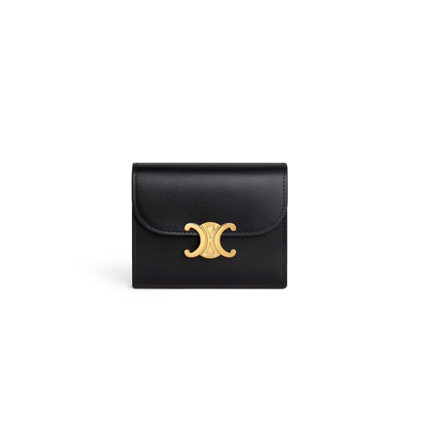 Ce1i*e small flap wallet triomphe in shiny calfskin 10d783dpv.38no (10.5*8.5*4cm)