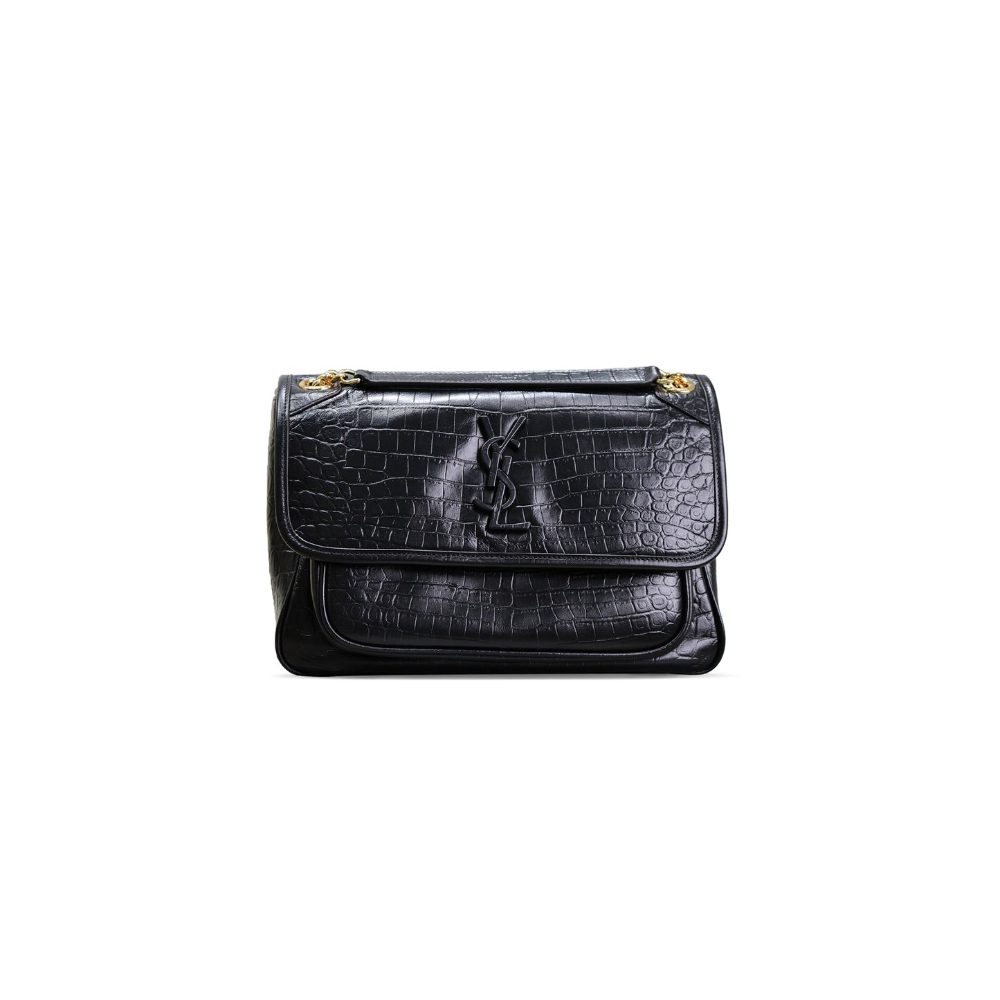 Y*L niki medium chain bag in crocodile-embossed leather 633158498894 (28*20*8.5cm)