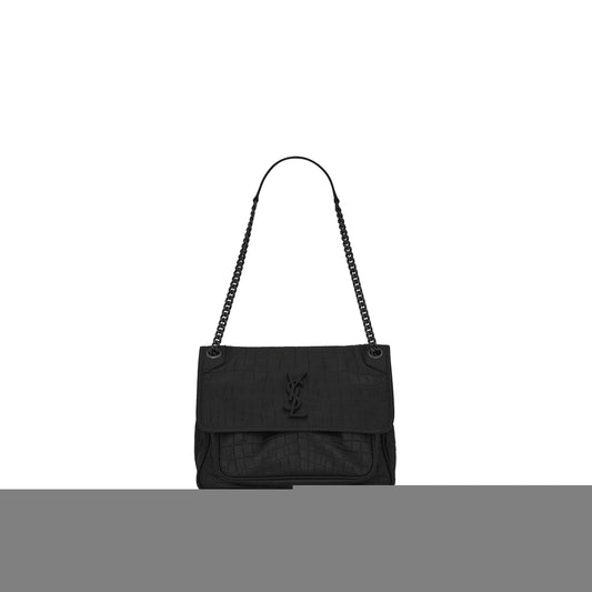 Y*L niki medium chain bag in crocodile-embossed leather 6331501k00u1000 (28*20*8.5cm)