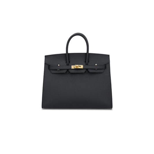 H**mes birkin 40 89 noir black epsom leather gold buckle bag 454077 (40*30*21cm)