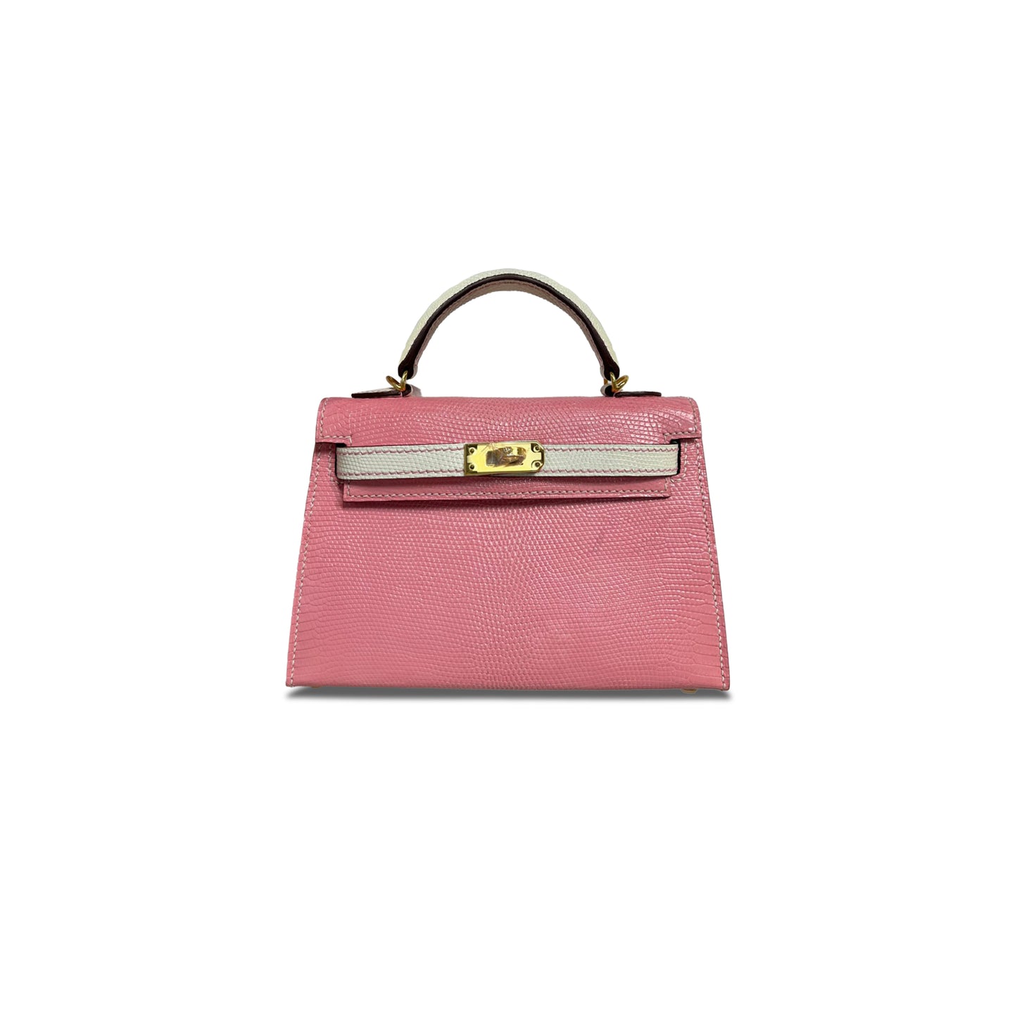H**mes master mini kelly ii chÈvre rose sakura nata 37163 (19*12*5.5cm)
