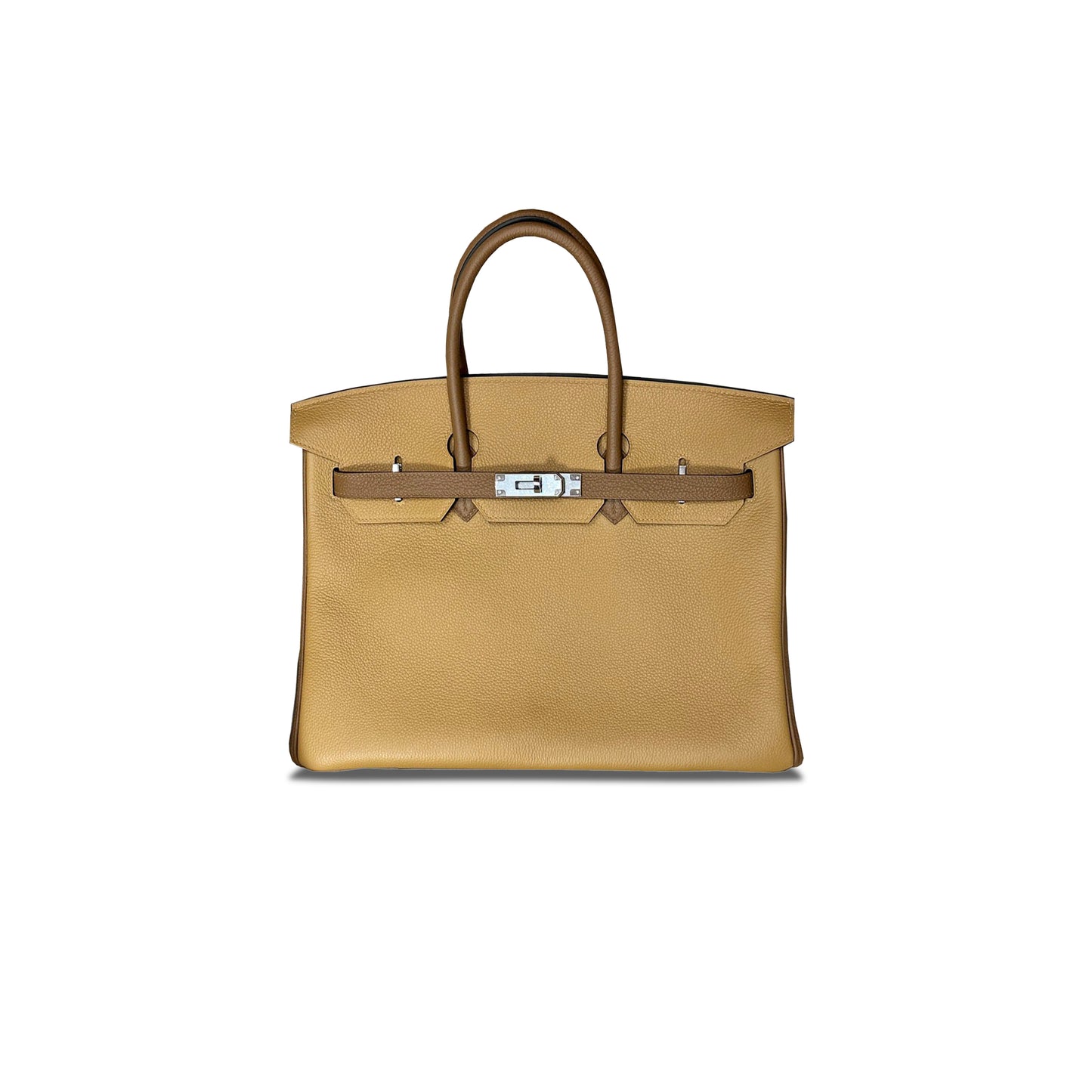 H**mes master birkin 35 togo leather biscuit chestnut color with gray elephant and silver buckle 10092293 (35*28*18cm)