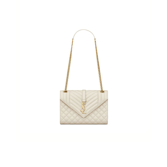 Y*L envelope medium in quilted grain de poudre embossed leather 600185bow919207 (24*17.5*6cm)