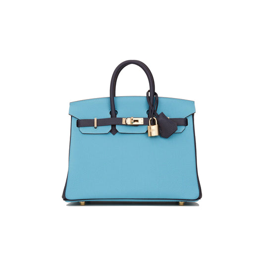 H**mes special order (hss) birkin 25 bleu du nord and bleu nuit togo permabrass hardware handmade (25cm)