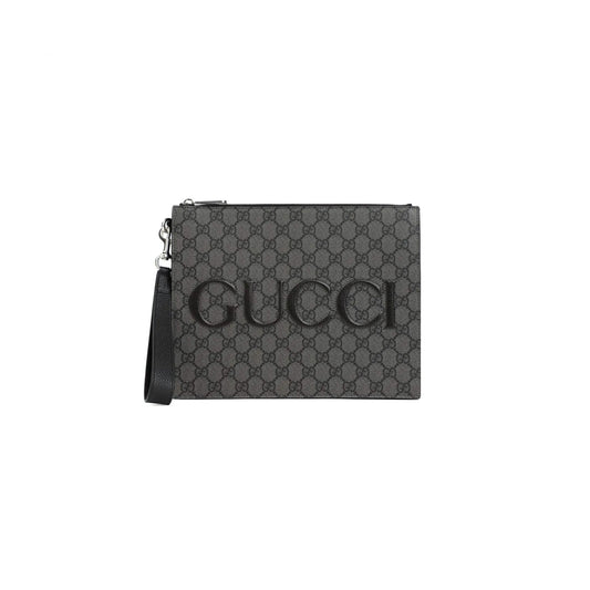 g*u*i gg S*p*e spunty calf leather pouch 768374 (28*22*3cm)