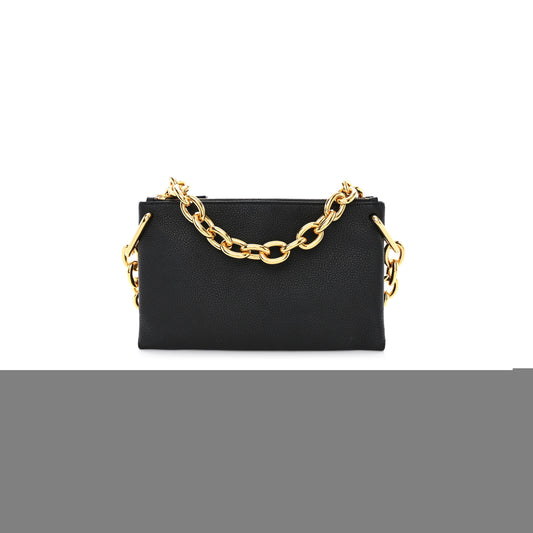 bo*te*ga Ve*ne*ta grained calfskin saint germain chain crossbody pouch black (23*13*3cm)