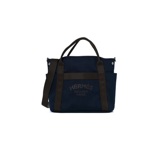 H**me5 toile sac de pansage groom bleu navy feu (38*32*17cm)