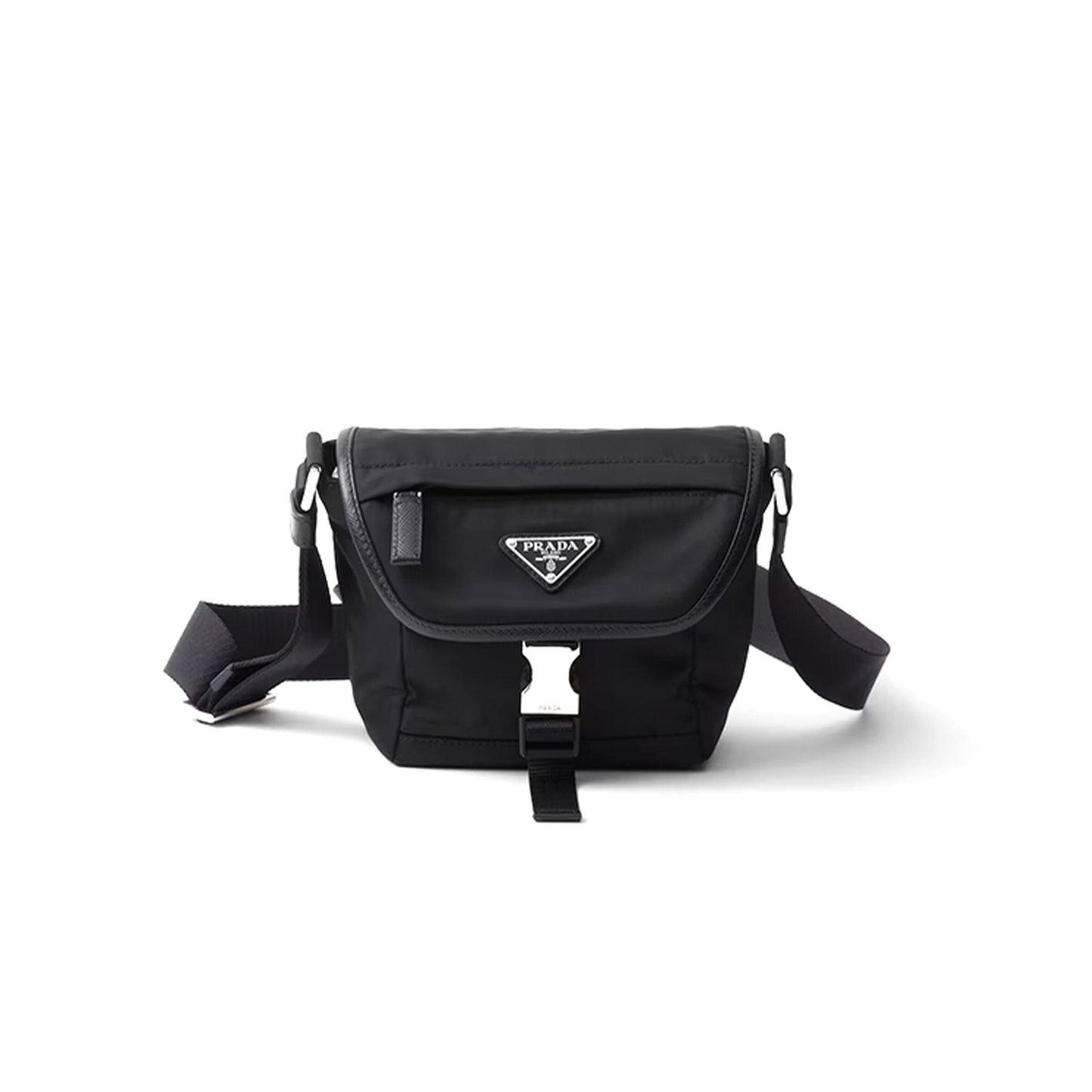 Pra*a re-nylon and saffiano leather shoulder bag 2vd070 (16*15*8cm)