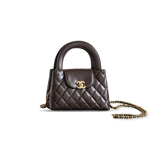 Ch*el 25a mini kelly bag calfskin as4416 (19*13*7cm)