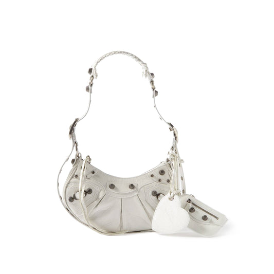 Ba*len*cia*ga white cagole xs leather shoulder bag matchesfashion us (24*13.5*5.4cm)